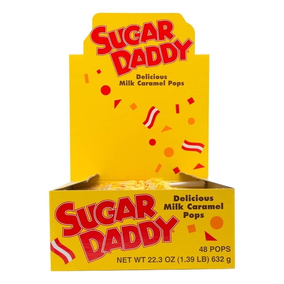 Sugar Daddies Milk Caramel Lollipops, 48 Count Display Box
