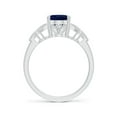 thumbnail image 2 of Angara Natural 2 Ct. Blue Sapphire with Diamond Vintage Inspired Ring in 14K White Gold for Women (Ring Size: 11.5), 2 of 9