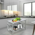 thumbnail image 3 of 48x30 Inch NSF Stainless Steel Prep Table, Commercial Folding Work Table with Undershelf, 500+420 Lbs Capacity, No Assembly, Portable for Restaurant Kitchen, Food Truck, Camping & Home Use, 3 of 7