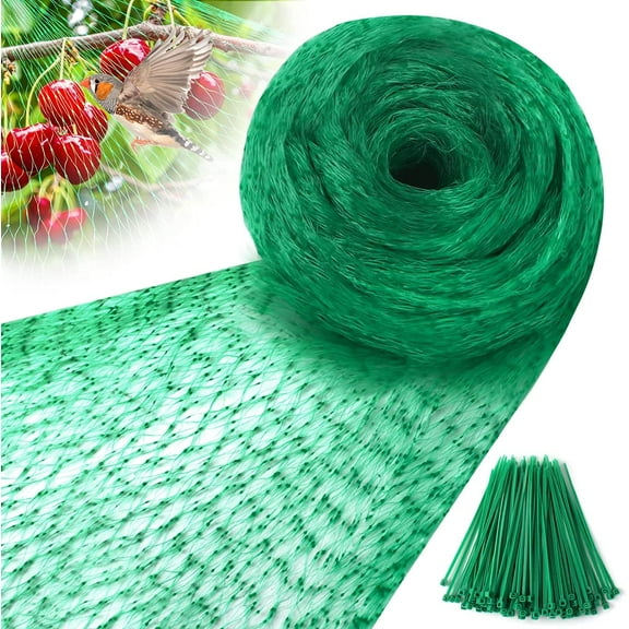 20 ft x 13 ft Green Anti Bird Netting 1Pcs Garden Protection Mesh Net Reusable Protective Garden Netting for Plants Fruit Trees Against Birds, Deer and Other Animals, Netting Fence