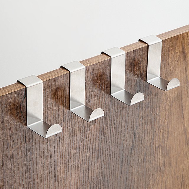 RV 8 ganchos de puerta de acero inoxidable ganchos reversibles en forma de Z, para puerta estándar, cajón, armario, cocina Rojo Verde