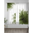 thumbnail image 2 of Sheer Curtains 63 inches Long, Gradient Floral Sage Green Flower Translucent Decor Light Filtering Sheer Window Curtains Rod Pocket Voile Drapes for Bedroom Living Room, 52"W x 63"L 2 Panels, 2 of 7