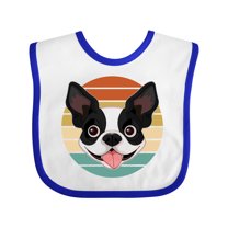 Inktastic Boston Terrier Dog Retro Sunset Boys or Girls Baby Bib