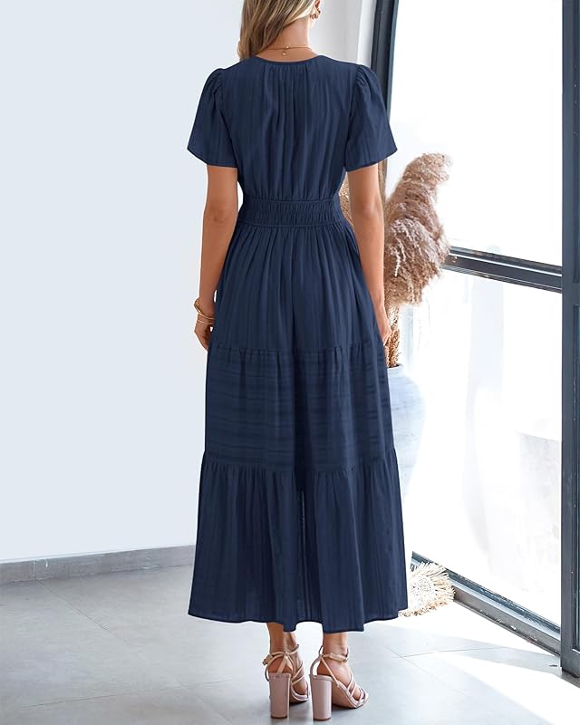 kohls dresses casual Sleeve Kohls Dressy Kohls Womens Dresses Clearance Honeystore Women's Summer Dress Casual Loose V Neck Short Sundress Ruffle Flowy Swing Dresses 3073-Black S At Amazon Women's Clothing Store