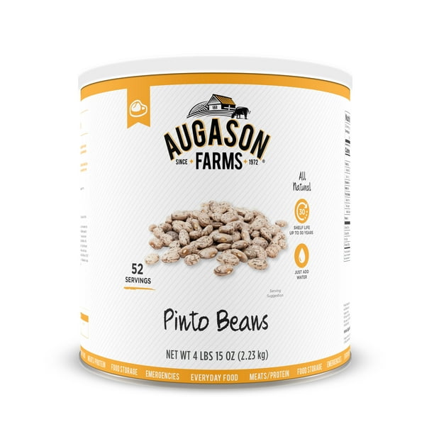 Augason Farms Pinto Beans 4 Lbs 15 Oz No 10 Can Walmart Com Walmart Com