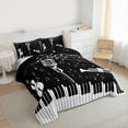 thumbnail image 3 of Homewish Piano Violin Saxophone 3-Piece Full Size Comforter Sets for Teens Boys Girls,Music Melody Bedding Comforter Set,Musical Notes Lightweight Bedding Sets,Breathable Home Decor,Reversible, 3 of 8