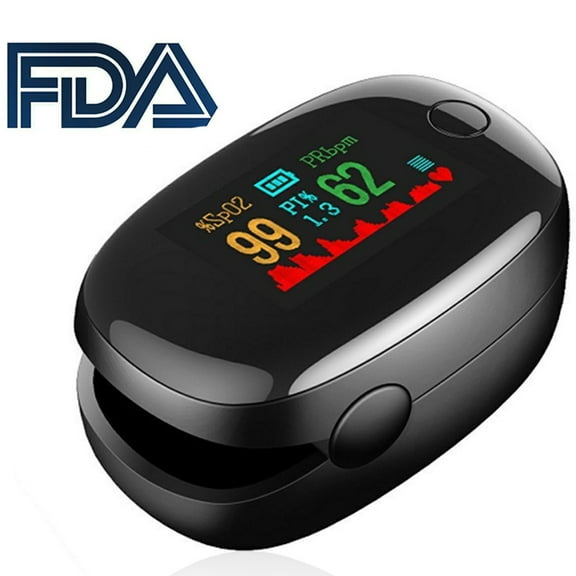 Pulse Oximeter Fingertip,Fast Spo2 Reading Blood Oxygen Saturation Monitor,Oximetry for Sports Aviation Use Only (Black)
