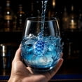 thumbnail image 4 of Artisanal Blue Ringed Ocean Animal Glassware, 2D Ocean Animal Artisan Glassware Collection, Artistic Drinking Glass, Coastal Home Decor Gift for Ocean Lovers (D), 4 of 7
