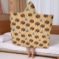 thumbnail image 5 of Yellow Buffalo Mountain Pattern Hooded Bath Towel，50"x30" for Ages 3 To 12 Kids, Quick Dry Lightweight Soft Microfiber Hood Beach Towel Cover Up for Kids, 5 of 7