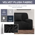 thumbnail image 2 of PiccoCasa Velvet Plush Stretch Sofa Slipcover with Cushion Cover, Black Small, 2 of 6