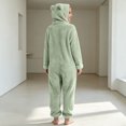 thumbnail image 5 of OGLCCG Girls Fleece Zip Up Jumpsuits Kids Hooded Rompers Long Sleeve Soft Fuzzy Onesie Warm Cute Winter Clothes(Mint Green,7-8 Years), 5 of 6