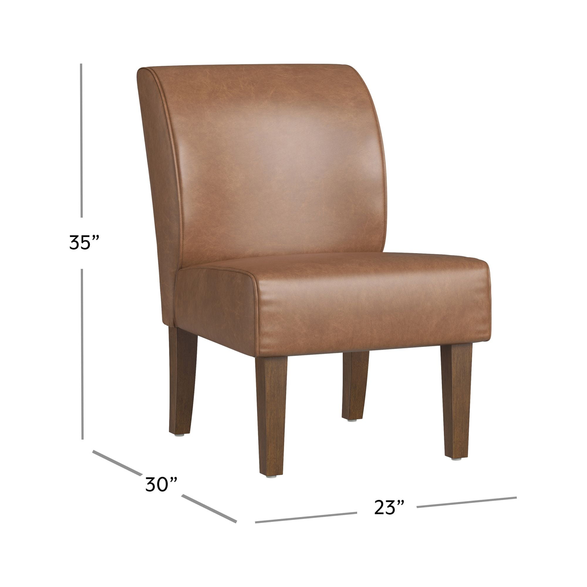 Clifton Upholstered Accent Chair, Saddle Faux Leather, by Hillsdale Living Essentials