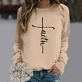 thumbnail image 2 of Womens Casual Sweatshirt Crew Neck Yeshua Lord Printed Pullover Long Sleeve Loose Fit Tops Fashion 2025, 2 of 4