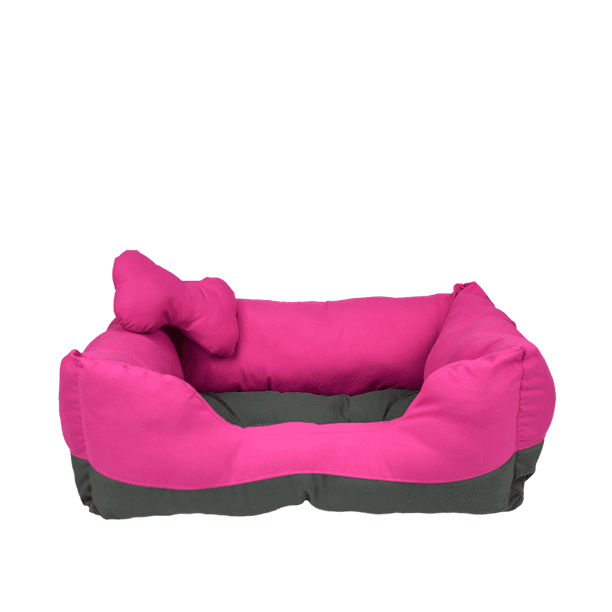 Cama Perro Chico Rosa/gris Material Suave Cómodo Fancy Pets Fancy