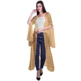 thumbnail image 2 of Moomaya Printed Georgette Beach Clothes For Women Long Shrug Cover Up Cardigan, 2 of 5