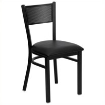 Bowery Hill Metal Dining Chair in Black Vinyl