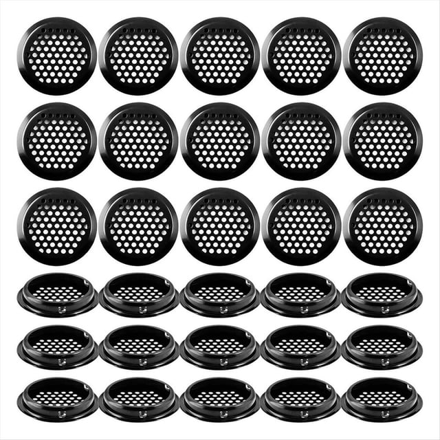 30 Rejillas de Ventilación Redondas de 2 Pulgadas para Sofito, de Acero Inoxidable, para Cocina, Zapatos, Armario de Baño.