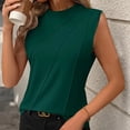 thumbnail image 5 of Top sin mangas de cuello redondo liso de verano para mujer - Corte holgado, mezcla de poliéster - Camiseta sin mangas informal para el día a día, 5 of 5