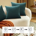 thumbnail image 6 of Cinvoph 18"x18" Plain Colored Throw Pillow Covers Cushion Cases, Soft Plush Striped Pillow Covers for Couch Sofa Bed Chair Living Room Bedroom, Modern Home Decor for All Seasons Blue, 6 of 6