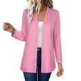 thumbnail image 4 of Lnmiateer Classic Shawl Collar Open Front Stretch Knit Cardigan Long Sleeve Loose Casual Coat Autumn Winter Everyday Multi-Layer Fashion Transitional Outerwear, 4 of 9