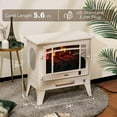 thumbnail image 6 of TURBRO Suburbs 25" WiFi Electric Fireplace Infrared Heater with Crackling Sound, Freestanding Fireplace Stove with Adjustable Flame Effects, Overheating Protection, Timer, Remote Control 1400W, Ivory, 6 of 7