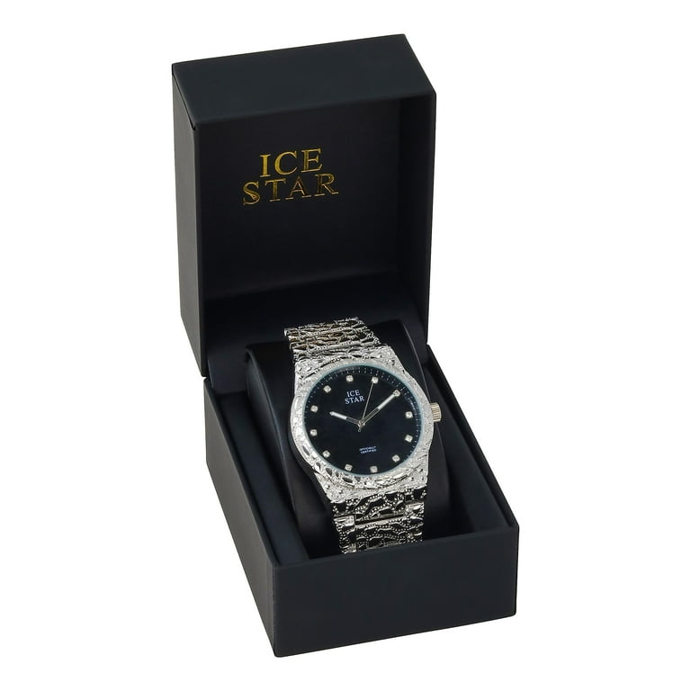 Ice Star Men's Luxury 45mm Nugget Watch with Diamond Accent Dial
