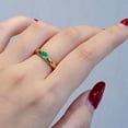 thumbnail image 2 of Unique Genuine Emerald Ring 14k Solid Gold Ring Oval Cut Stone Wedding Ring Natural Emerald Ring Gift For Her, 2 of 5