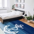 thumbnail image 6 of Area Rugs Indoor Non-Slip Rectangle Rug 5x7 Ft White Anchor Blue Ocean Nautical Gradient Rug Rubber Backing Floor Mats Non Shedding Home Decor Carpet for Entryway Living Room, 6 of 8