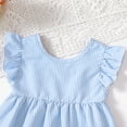 thumbnail image 4 of 12 Months Baby Girls Clothes 18 Months Baby Girls Dress Toddler Girls Sleeveless Dress Solid Color Stripe Dress Blue, 4 of 7