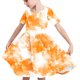 thumbnail image 1 of Odeerbi Niñas Gradiente Tie-Dye Skater Vestido Verano Flamed Swing Vestido Niños Manga Corta Elástico Vestido de Una Línea, 1 of 7