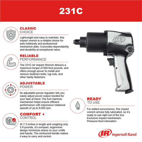 Ingersoll Rand 231C 1/2" Drive Super Duty Impactool