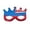 B001- Red, variant on 4Th of July Accessories Glitter Crown Half Mask Eye Mask with Elastic Band and 8.66 Inch Wide, Masquerade Mask for Men Mask for Masquerade Party with White Glitter and Elastic