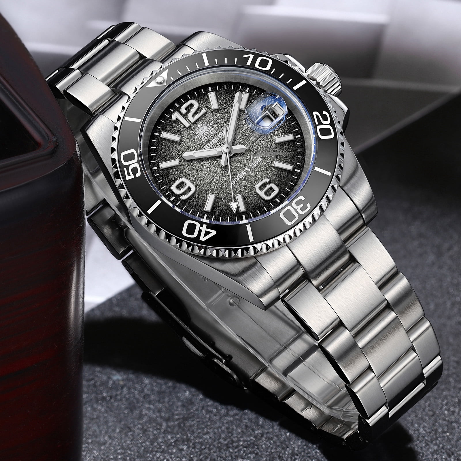 ADDIESDIVE Men's Military Dive Watch -Japanese Quartz, 200m Waterproof, Luxury Quartz Watch Luminous 316L Steel Unidirectional Bezel Analog Watches for Men