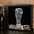 thumbnail image 2 of Torched Georgia Beer Cap Shadow Box Wall Mount Decor 13" x 13" x 3" Black, 2 of 8