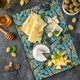 thumbnail image 5 of Tribal Cutting Board, Tribal Trippy Shapes with the Dirt Grungy Paint Reflections Artisan Print, Decorative Tempered Glass Cutting and Serving Board, Large Size, Blue Yellow, by Ambesonne, 5 of 5