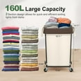 thumbnail image 3 of 160L Laundry Basket with Wheels, 2 Section Large Rolling Laundry Hamper Bag with Wheels, Clothes Hamper Cart for Laundry, Bedroom, Bathroom and Dorm, 3 of 8