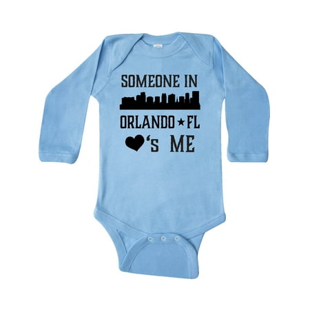

Inktastic Orlando Florida Someone Loves Me Skyline Gift Baby Boy or Baby Girl Long Sleeve Bodysuit
