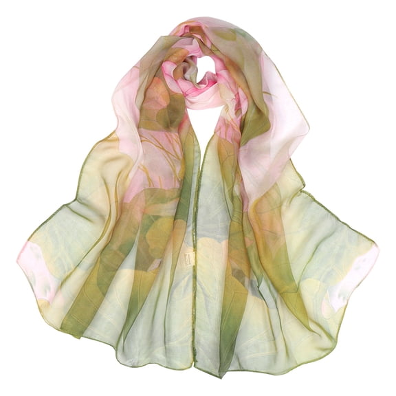 HuangHuanChen Womens Shawl Chiffon Sheer Scarf Soft Floral Print Soft Lightweight Thin Women Summer Neck Shawl Wrap For Beach Vacation Elegant Scarf Shawls