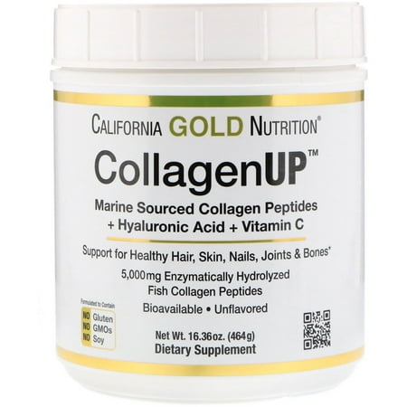 Worldwide Sport Nutrition Vitamins - California Gold Nutrition CollagenUP Marine Collagen Hyaluronic Acid Vitamin C Unflavored 16 36 oz 464 g