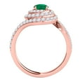 thumbnail image 3 of Aonejewelry 1.60 Ct. Ttw Interwined Design Diamond and Emerald Ring In 14k Rose Gold, 3 of 4