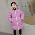 thumbnail image 5 of LFEOOST Kids Girls Coats Hooded Puffer Jacket Winter Warm Parka Overcoat for 5-13 Years Purple 7-8 Years, 5 of 7