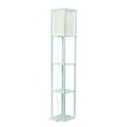 thumbnail image 3 of Pemberly Row Wood Etagere Shelving Floor Lamp in Aqua Blue with Cream Shade, 3 of 9