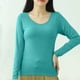 thumbnail image 1 of Pijama de manga larga para mujer, color liso, manga larga, cuello redondo, con copa acolchada, ropa de casa, pijama modal para mujer, 1 of 8