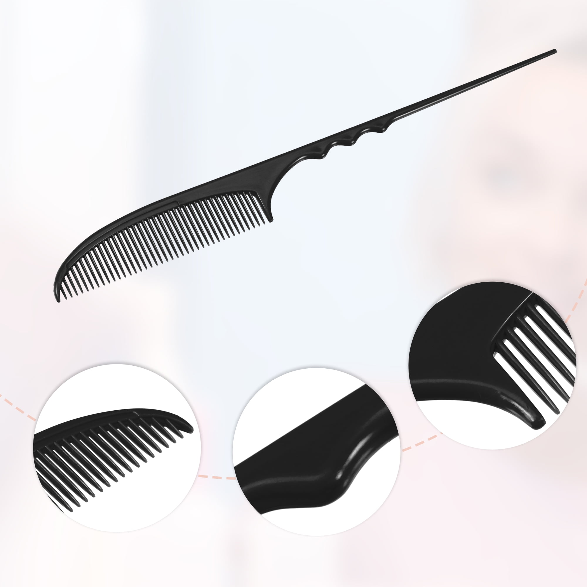 Unique Bargains 1Pc Women Durable Fine Tooth Comb Black