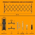 thumbnail image 2 of Expandable Barricade Gate,82" Metal Safety Barrier Gate with Casters,Accordion Garden Yard Outdoor Indoor Fence Folding Security Dog Gates Wall Mount,Black, 2 of 7