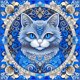 thumbnail image 1 of (ZSH971) Resina Con Patrón Gato Y Animal Mandala 30x30CM, 1 of 9