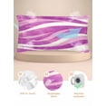 thumbnail image 2 of Purple Pink Waves Pillow Cases Cal King Size, Smooth Satin Pillowcase for Hair and Skin, Ombre Sea Ripples Shabby Beach Decorative Cooling Bed Pillow Covers with Zipper, 20x40 Inches, 2 of 4