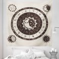 thumbnail image 1 of Constellation Tapestry, Zodiac Signs Circle with Sun and Moon Floral Design Astrology, Fabric Wall Hanging Decor for Bedroom Living Room Dorm, 5 Sizes, Dark Brown Cream, by Ambesonne, 1 of 1