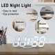 thumbnail image 3 of Reloj despertador LED 3D, reloj de pared de escritorio, pantalla de 9,7 pulgadas, 12/24 horas, con adaptador de corriente, luz nocturna blanca, brillo ajustable (sin control remoto C, 3 of 5
