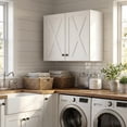 thumbnail image 7 of 30" W Laundry Room Wall Cabinets, Farmhouse Wall Cabinet with Adjustable Shelf, Wall Mounted Storage Cabinet, Floating Cabinet for Bathroom, Kitchen, 7 of 7